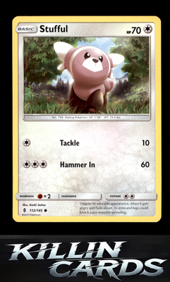 Stufful 112/145 Pokemon Common SM - Guardians Rising Card LP