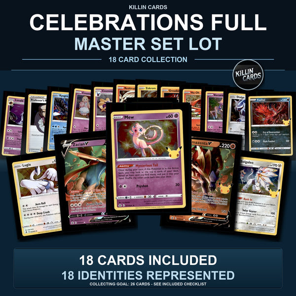 Pokemon TCG Celebrations Partial Master Set Lot 18 Cards Master Set Collection
