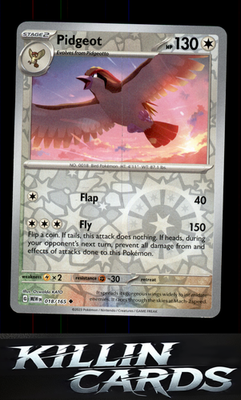 Reverse Holofoil Pidgeot 018/165 Pokemon Uncommon SV: Scarlet & Violet 151 Card