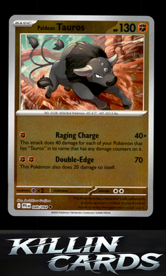 Reverse Holofoil Paldean Tauros 048/094 Pokemon Uncommon ME02: Phantasmal Flames