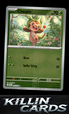 Reverse Holofoil Chespin - 005/086 005/086 Pokemon Common ME04: Chaos Rising Car