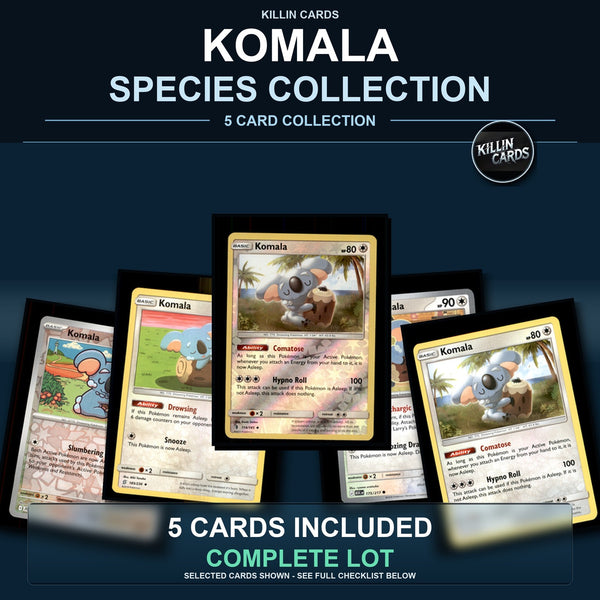 Pokemon TCG Komala Species Collection 5 Different Cards