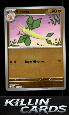 Reverse Holofoil Vibrava 052/094 Pokemon Common ME02: Phantasmal Flames Card NM