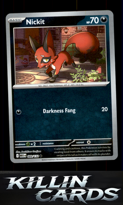 Reverse Holofoil Nickit 089/132 Pokemon Common ME01: Mega Evolution Card NM