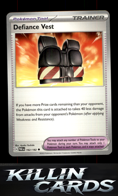 Defiance Vest 162/182 Pokemon Uncommon SV04: Paradox Rift Card NM
