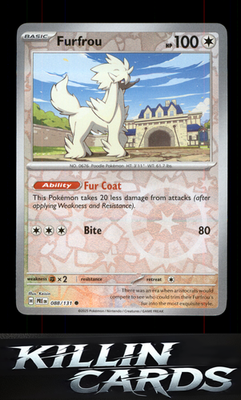 Reverse Holofoil Furfrou 088/131 Pokemon Common SV: Prismatic Evolutions Card NM