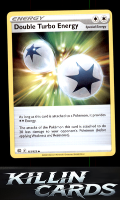 Double Turbo Energy 151/172 Pokemon Uncommon SWSH09: Brilliant Stars Card LP