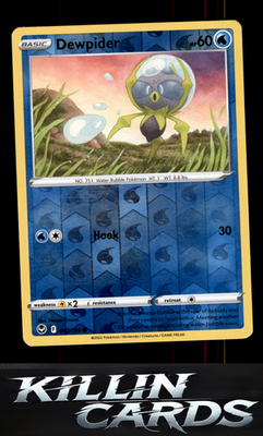 Reverse Holofoil Dewpider 047/195 Pokemon Common SWSH12: Silver Tempest Card NM