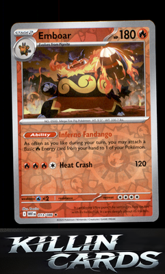 Reverse Holofoil Emboar 013/086 Pokemon Rare SV: White Flare Card NM