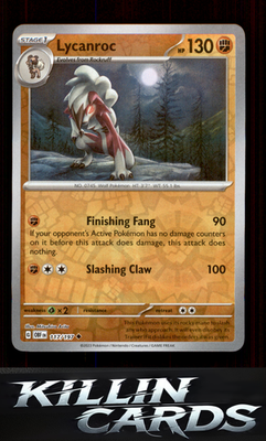 Reverse Holofoil Lycanroc 117/197 Pokemon Uncommon SV03: Obsidian Flames Card NM