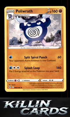Poliwrath 085/196 Pokemon Rare SWSH11: Lost Origin Card NM