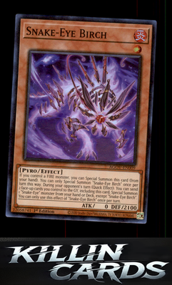 1st Edition Snake-Eye Birch AGOV-EN009 YuGiOh Super Rare Age of Overlord Card NM