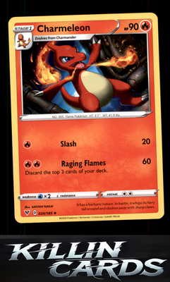 Charmeleon 024/185 Pokemon Uncommon SWSH04: Vivid Voltage Card NM
