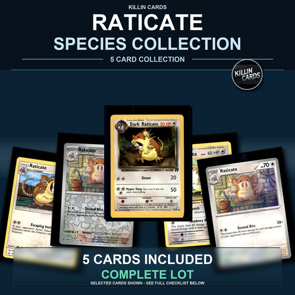 Pokemon TCG Raticate Species Collection 5 Different Cards