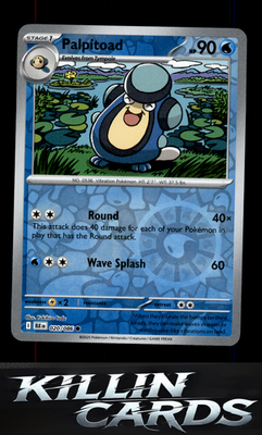 Reverse Holofoil Palpitoad 020/086 Pokemon Common SV: Black Bolt Card NM