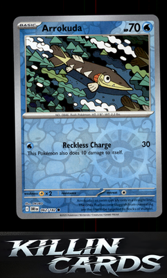 Reverse Holofoil Arrokuda 062/182 Pokemon Common SV10: Destined Rivals Card NM