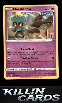 Marshadow 080/203 Pokemon Holo Rare SWSH07: Evolving Skies Card NM