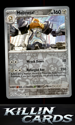 Reverse Holofoil Melmetal 104/142 Pokemon Rare SV07: Stellar Crown Card NM