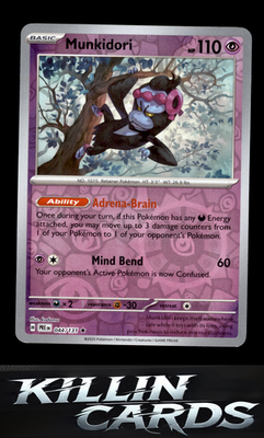 Reverse Holofoil Munkidori 044/131 Pokemon Rare SV: Prismatic Evolutions Card NM