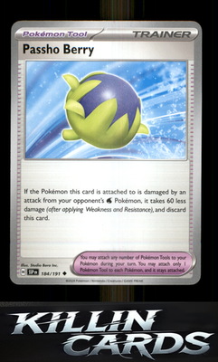 Passho Berry 184/191 Pokemon Uncommon SV08: Surging Sparks Card NM