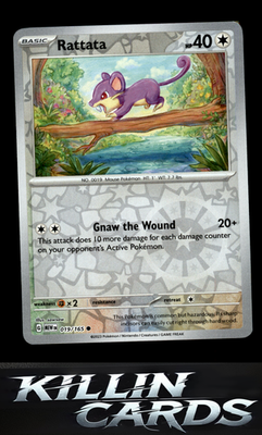Reverse Holofoil Rattata 019/165 Pokemon Common SV: Scarlet & Violet 151 Card NM