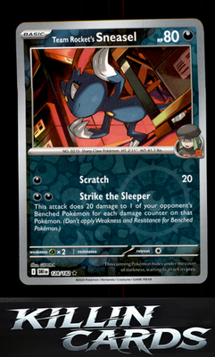 Reverse Holofoil Team Rocket's Sneasel 128/182 Pokemon Rare SV10: Destined Rival