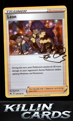 Leon 134/159 Pokemon Holo Rare SWSH: Crown Zenith Card NM