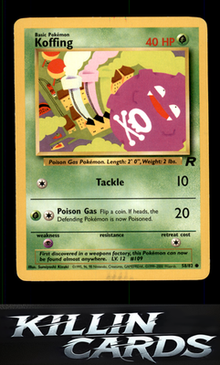 Koffing 58/82 Pokemon Common Team Rocket Card LP