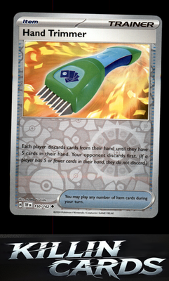 Reverse Holofoil Hand Trimmer 150/162 Pokemon Uncommon SV05: Temporal Forces Car