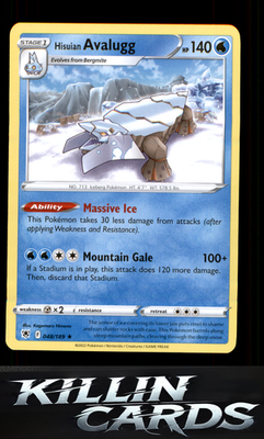 Hisuian Avalugg 048/189 Pokemon Rare SWSH10: Astral Radiance Card NM