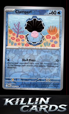 Reverse Holofoil Clamperl - 054/182 054/182 Pokemon Common SV10: Destined Rivals