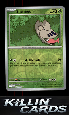Reverse Holofoil Shelmet 012/159 Pokemon Common SV09: Journey Together Card NM