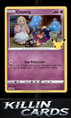 Cosmog 013/025 Pokemon Holo Rare Celebrations Card NM