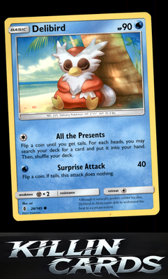 Delibird 26/145 Pokemon Common SM - Guardians Rising Card LP