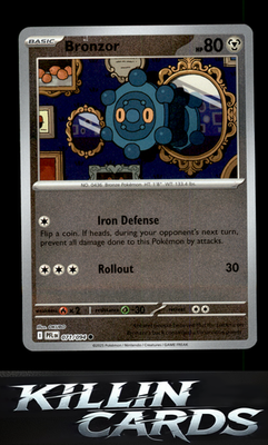 Reverse Holofoil Bronzor 071/094 Pokemon Common ME02: Phantasmal Flames Card NM