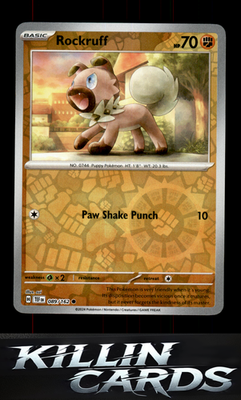 Reverse Holofoil Rockruff 089/162 Pokemon Common SV05: Temporal Forces Card NM