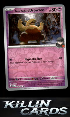 Reverse Holofoil Team Rocket's Drowzee 079/182 Pokemon Common SV10: Destined Riv
