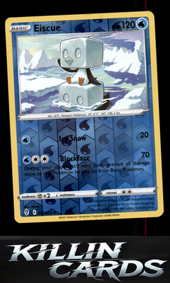 Reverse Holofoil Eiscue 047/203 Pokemon Uncommon SWSH07: Evolving Skies Card NM
