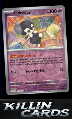 Reverse Holofoil Indeedee 093/191 Pokemon Uncommon SV08: Surging Sparks Card NM