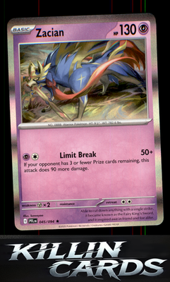 Reverse Holofoil Zacian - 045/094 045/094 Pokemon Rare ME02: Phantasmal Flames C