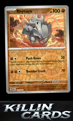 Reverse Holofoil Rhyhorn 111/165 Pokemon Common SV: Scarlet & Violet 151 Card NM