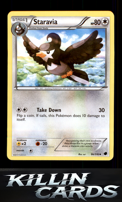 Staravia 96/116 Pokemon Uncommon Plasma Freeze Card NM
