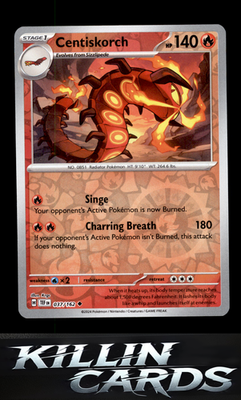 Reverse Holofoil Centiskorch 037/162 Pokemon Uncommon SV05: Temporal Forces Card