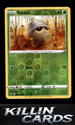 Reverse Holofoil Seedot 010/185 Pokemon Common SWSH04: Vivid Voltage Card NM