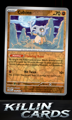 Reverse Holofoil Cubone 104/165 Pokemon Common SV: Scarlet & Violet 151 Card NM
