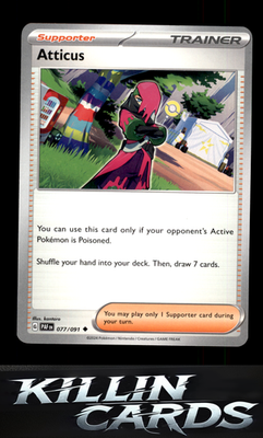 Atticus 077/091 Pokemon Uncommon SV: Paldean Fates Card NM