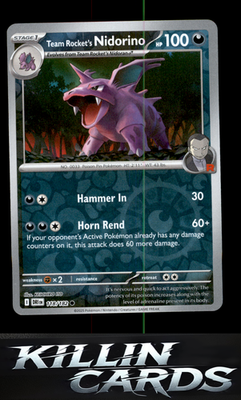 Reverse Holofoil Team Rocket's Nidorino 118/182 Pokemon Common SV10: Destined Ri