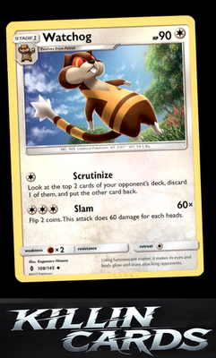 Watchog 108/145 Pokemon Uncommon SM - Guardians Rising Card NM