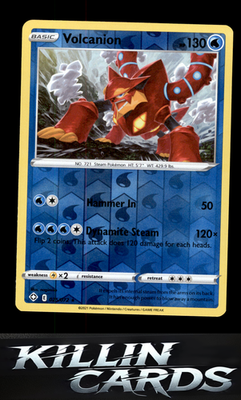 Reverse Holofoil Volcanion 025/072 Pokemon Rare Shining Fates Card NM