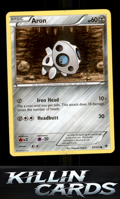 Aron 57/101 Pokemon Common Plasma Blast Card NM